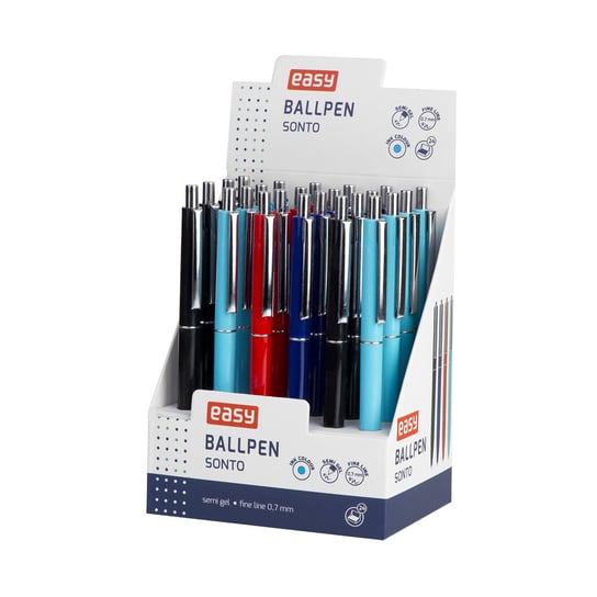 Easy, długopis automatyczny sonto mix, niebieski, 24 szt. Easy