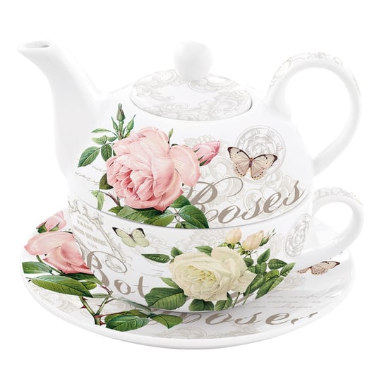 Easy Life/Nuova R2S, Filiżanka Z Czajniczkiem Tea For One - Jardin Botanique, Róże EasyLife