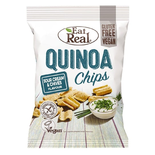 Eat Real Chipsy z mąki Quinoa o smaku śmietankowo - szczypiorkowym - 80 g Eat Real