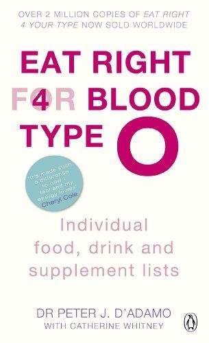 Eat Right for Blood Type O: Maximise your health with individual food, drink and supplement lists fo Peter J D'Adamo