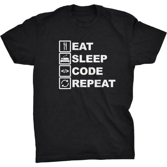 Eat Sleep Code Koszulka Informatyka Programisty GILDAN