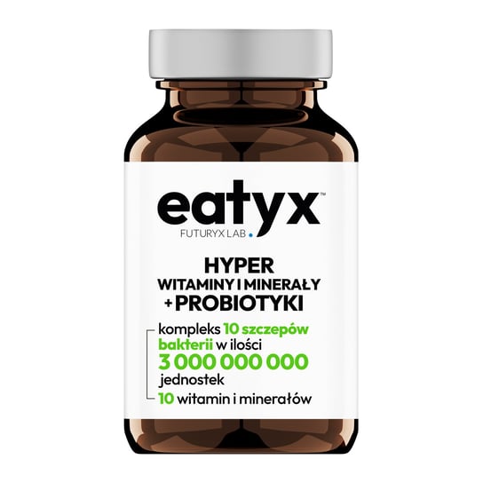 eatyx Witaminy i Minerały Tabletki, 10 Szczepów Bakterii, Suplement diety, 60 kaps. eatyx