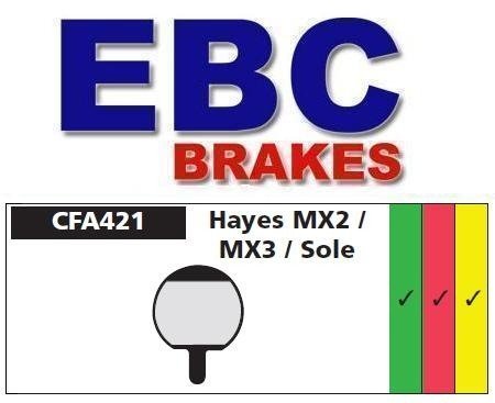 EBC Brakes, Klocki hamulcowe rowerowe (organiczne), HAYES SOLE GX-2, MX2, MX3 EBC Brakes