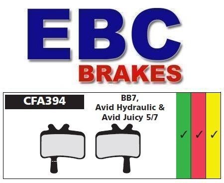 EBC Brakes, Klocki hamulcowe rowerowe (spiekane), AVID JUICY, BB7 EBC Brakes