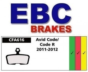 EBC Brakes, Klocki hamulcowe, spiekane,  EBC CFA616HH AVID Elixir, CODE, CODE R EBC Brakes