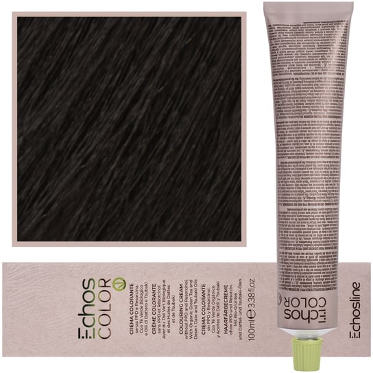 Echosline, Echos Color, Kremowa, trwała farba do włosów z woskiem pszczelim 4,0 Średni Kasztan, 100 ml Echosline