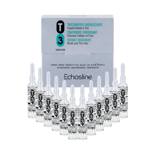 Echosline, Energy T3 Treatment, Ampułki przeciw wypadaniu włosów, 12x10 ml Echosline