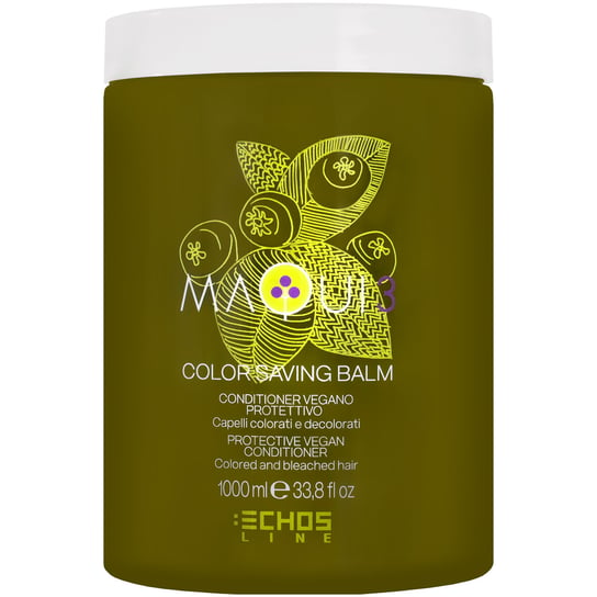 Echosline Maqui 3 Color Saving Balm Conditioner - wegańska odzywka do włosów farbowanych i rozjaśnianych, nawilża 1000ml Echosline