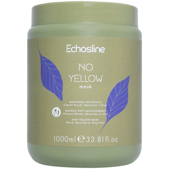 Echosline No Yellow, Maska neutralizująca żółte tony pasm włosów, 1000ml Echosline