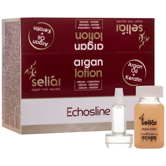 Echosline, Seliar Argan Lotion, Ampułki z odżywczym lotionem z olejem arganowym i keratyną, restrukturyzują, 12x13 ml Echosline