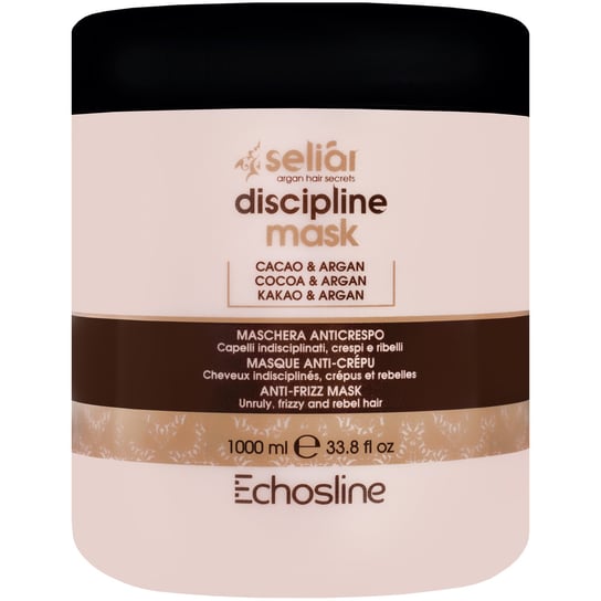 Echosline, Seliar Discipline Mask, Maska dyscyplinująca do włosów puszących się niesfornych wygładzająca, odżywcza, 1000 ml Echosline