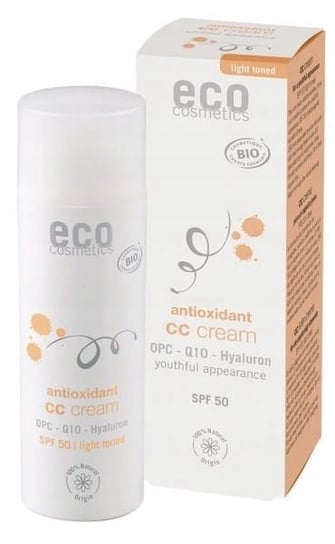 Eco Cosmetics, Krem CC jasny SPF 50 OPC Q10 kwas hialuronowy, 50ml Eco Cosmetics