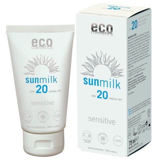 Eco Cosmetics, Mleczko na słońce, SPF 20 Sensitive Eco Cosmetics