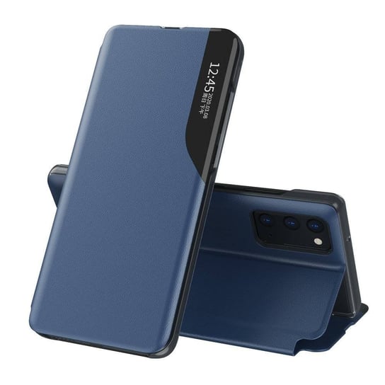 Eco Leather View Case elegancki futerał etui z klapką i funkcją podstawki Samsung Galaxy A32 5G niebieski Hurtel