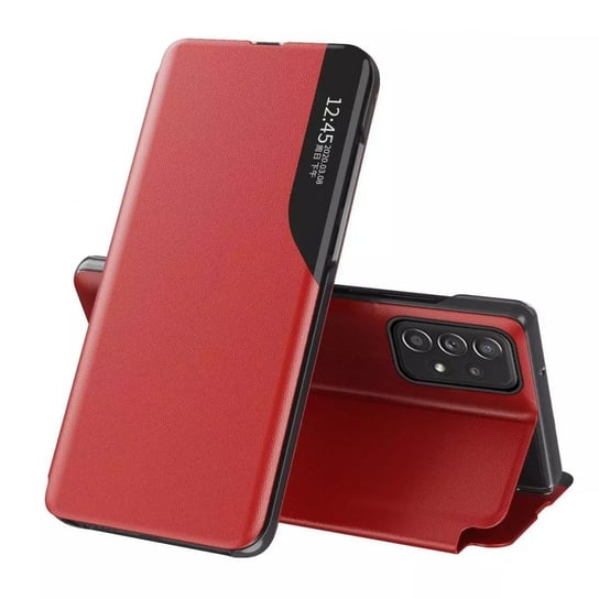 Eco Leather View Case elegancki futerał etui z klapką i funkcją podstawki Samsung Galaxy A73 czerwony 4kom.pl