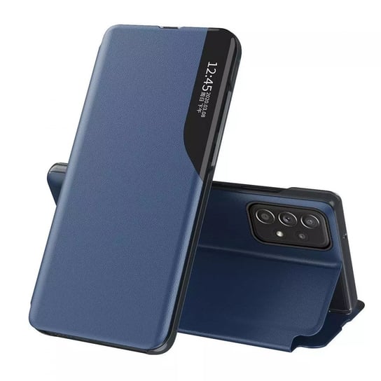 Eco Leather View Case elegancki futerał etui z klapką i funkcją podstawki Samsung Galaxy A73 niebieski 4kom.pl