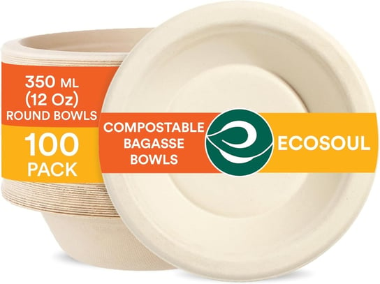 ECO SOUL Ekologiczne Miski z Liści Palmowych 16 cm x 3,5 cm 100 sztuk NIKCORP