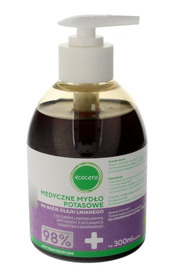 Ecocera, mydło medyczne potasowe antybakteryjne z olejkiem lawendowym, 300 ml Ecocera