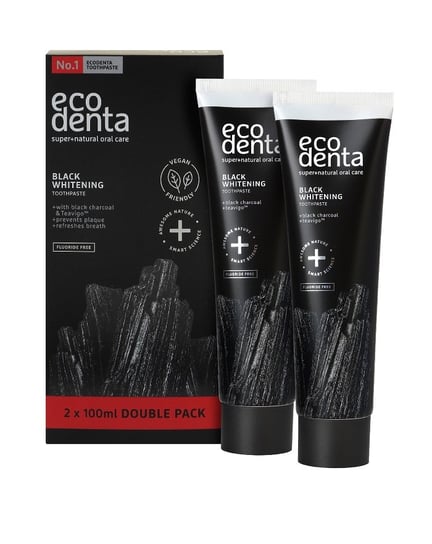 Ecodenta, Black Whitening Toothpaste czarna pasta do zębów wybielająca z węglem 2x100ml Ecodenta