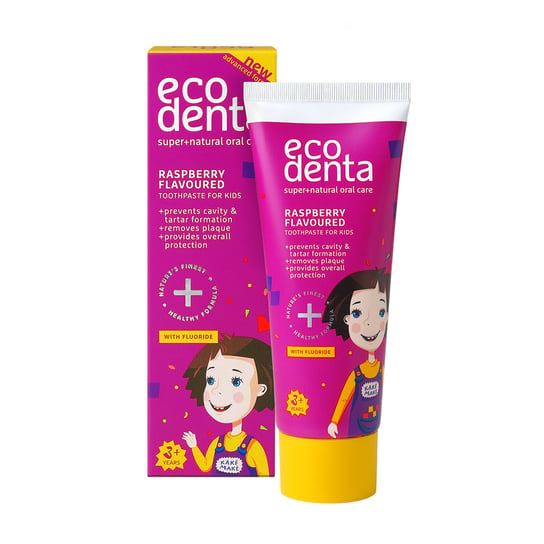 Ecodenta, Raspberry Flavoured Toothpaste For Kids pasta do zębów dla dzieci o smaku malinowym 75ml Ecodenta