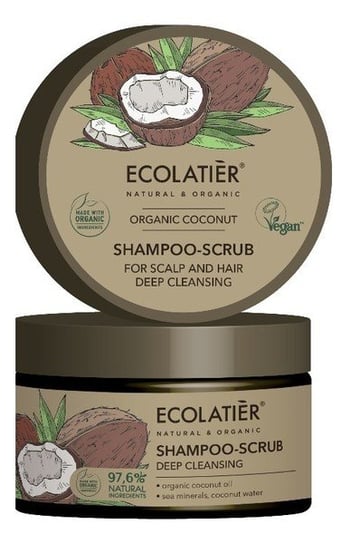 Ecolatier, Coconut, szampon-peeling do skóry głowy i włosów głęboko oczyszczający, 250 ml Ecolatier