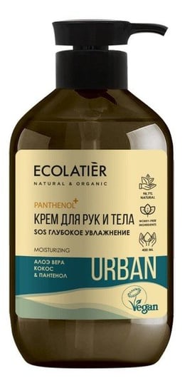 Ecolatier Urban, głęboko nawilżający krem SOS do ciała i rąk aloes kokos i pantenol, 400ml Ecolatier