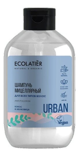Ecolatier, Urban, micelarny szampon do wszystkich rodzajów włosów kokos i morwa, 600 ml Ecolatier