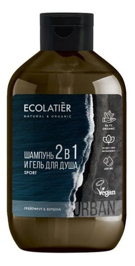 Ecolatier, Urban Sport, szampon i żel pod prysznic 2w1 grejpfrut i werbena, 600 ml Ecolatier