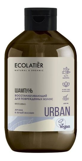 Ecolatier, Urban, szampon do włosów zniszczonych odbudowujący argana i biały jaśmin, 600 ml Ecolatier