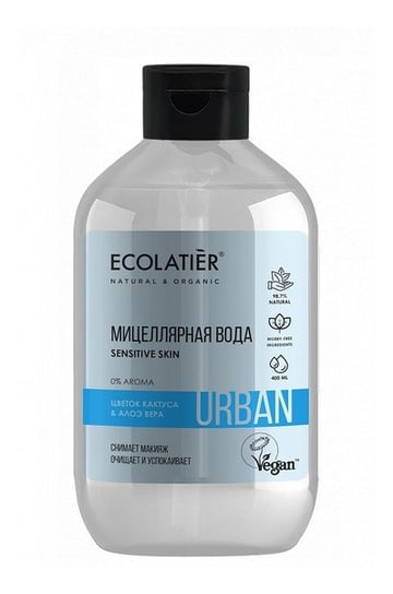 Ecolatier, Urban, woda micelarna do demakijażu dla wrażliwej skóry z ekstraktem z kwiat kaktusa i aloesem, 400 ml Ecolatier