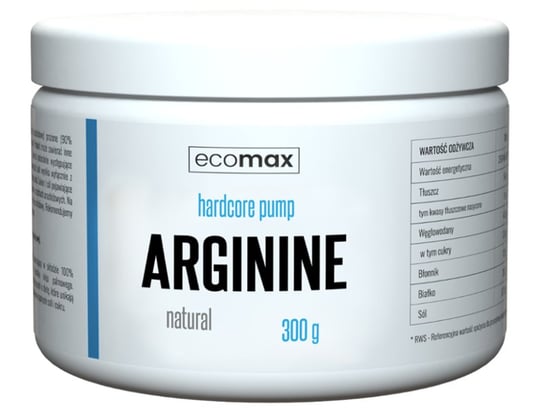 Ecomax, Suplement aminokwasowy, Arginine, 300 g Ecomax