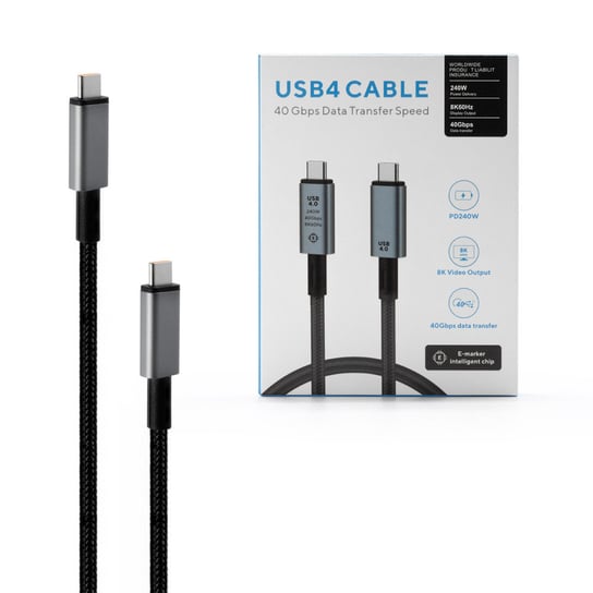 ECONOMY KABEL USB PD TYP-C DO TYP-C 240W CZARNY 40 GBPS Inny producent