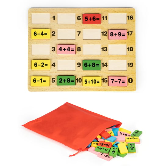 Ecotoys, klocki matematyczne z tablicą domino Ecotoys