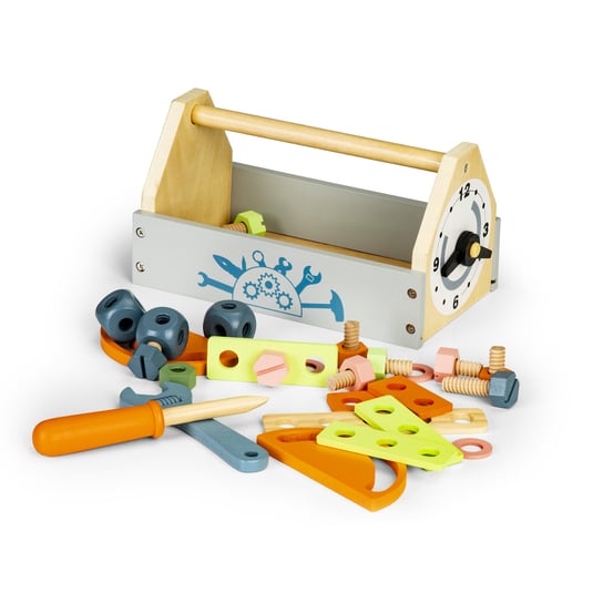 Ecotoys, zabawka edukacyjna Mini warsztat - drewniana skrzynka z narzędziami Ecotoys