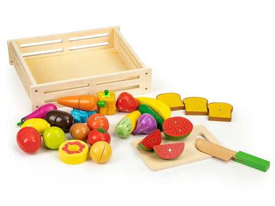 Ecotoys, zabawki edukacyjne Warzywa i Owoce do krojenia, zestaw Ecotoys