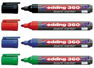Edding, marker do tablic suchościeralnych 360, czerwony Edding