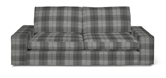 Edinburgh, Pokrowiec na sofę Kivik 3-osobową, rozkładaną, krata w odcieniach szarości Dekoria