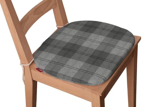 Edinburgh Siedzisko Bartek na krzesło, krata w odcieniach szarości, 40x37x2,5 cm Dekoria