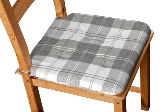 Edinburgh Siedzisko Olek na krzesło, krata szaro - biała, 42x41x3,5 cm Dekoria