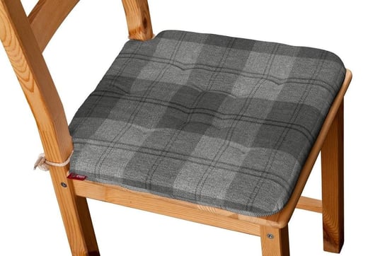 Edinburgh Siedzisko Olek na krzesło, krata w odcieniach szarości, 42x41x3,5 cm Dekoria