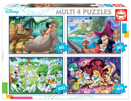 Educa, puzzle, 50-Bohaterowie bajek Disneya, 50/80/100/150 el. Educa
