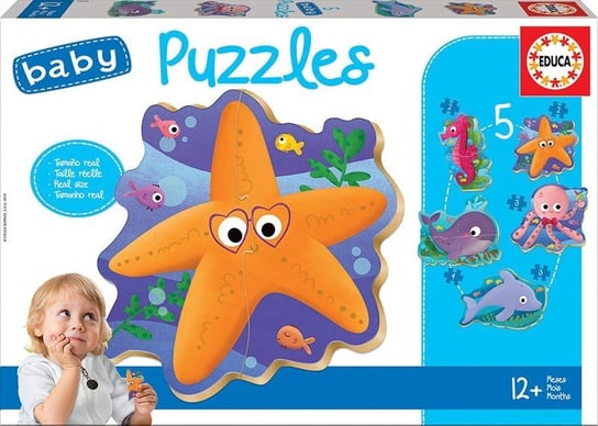 Educa, puzzle, Baby Zwierzęta morskie, 2/2/3/3/4 el. Educa
