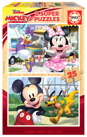 Educa, puzzle, bajki, Disney Myszka Miki i przyjaciele (drew), 2x25 el. Educa