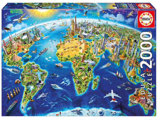 Educa, puzzle, Charakterystyczne Miejsca Ziemi, 2000 el. Educa