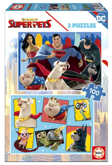 Educa, Puzzle, DC Liga Super Pets, 2 x 100 el. Educa