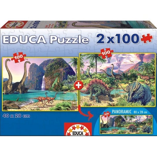 Educa, puzzle, Dinozaury, 2x100 el. Educa