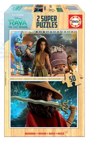 Educa, puzzle, Disney, Raya i ostatni smok, 2x50 el. Educa