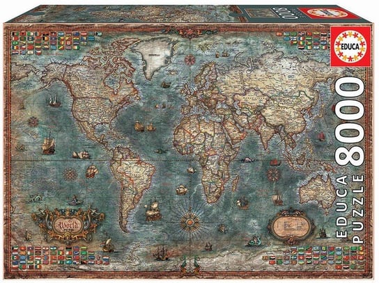 Educa, puzzle, Historyczna mapa świata, 8000 el. Educa