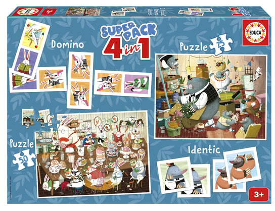 Educa, Puzzle, Leśne opowieści (Super zestaw 4 w 1), 25/50 el. Educa