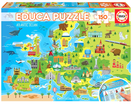 Educa, puzzle, Mapa Europy dla dzieci, 150 el. Educa